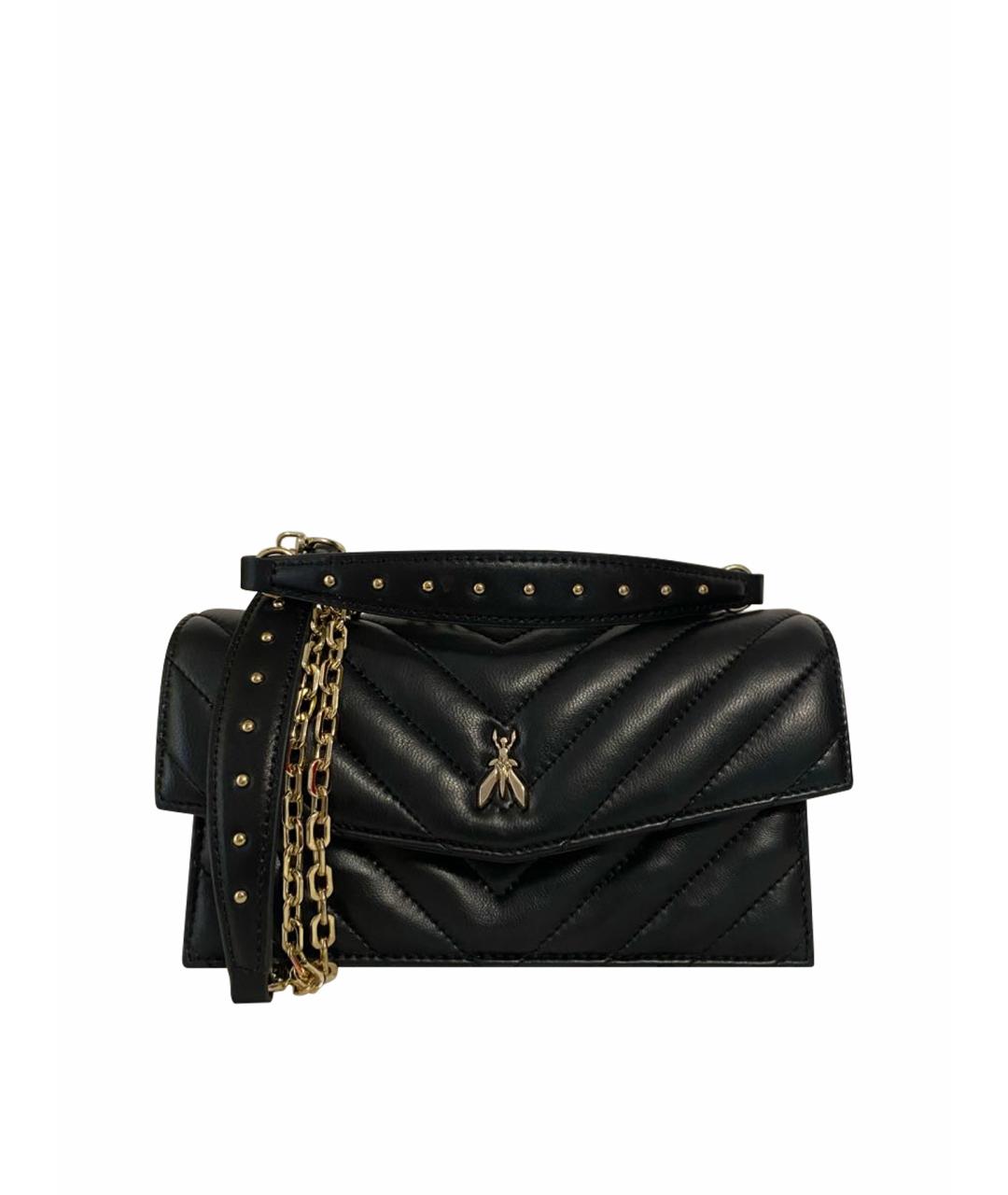 PATRIZIA PEPE Черная кожаная сумка с короткими ручками, фото 1