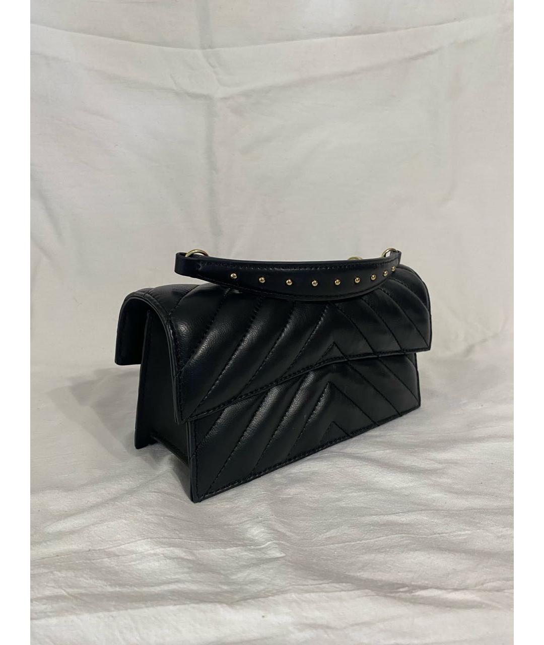 PATRIZIA PEPE Черная кожаная сумка с короткими ручками, фото 2