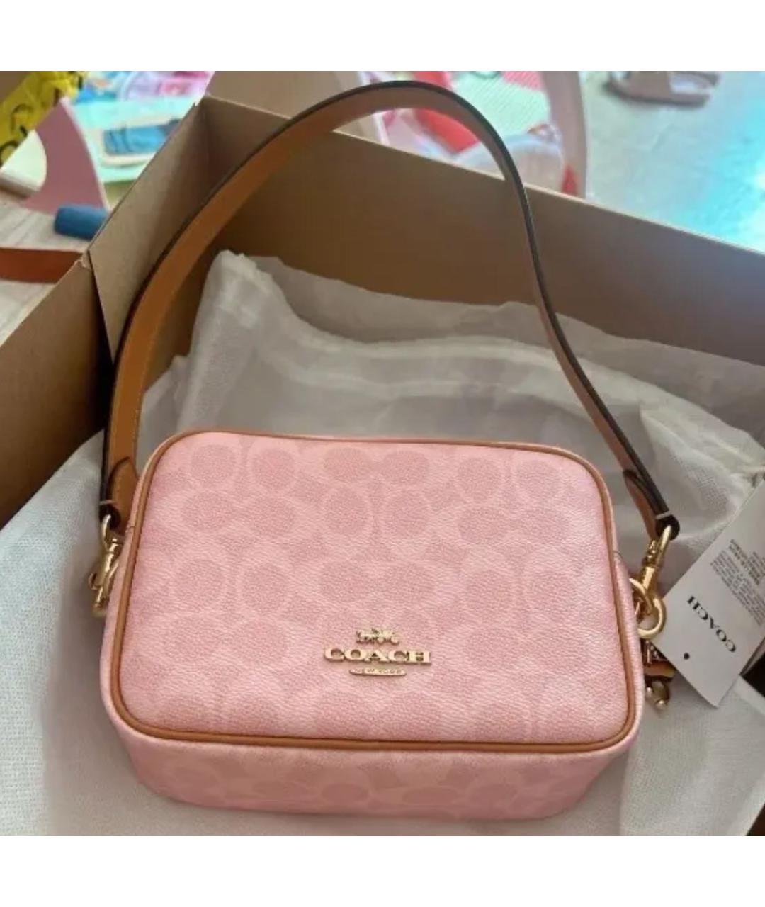 COACH Розовая сумка через плечо из искусственной кожи, фото 6