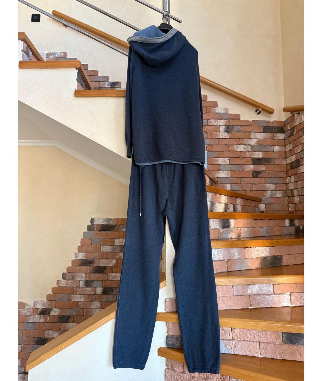 LORO PIANA Синий кашемировый костюм с брюками, фото 4