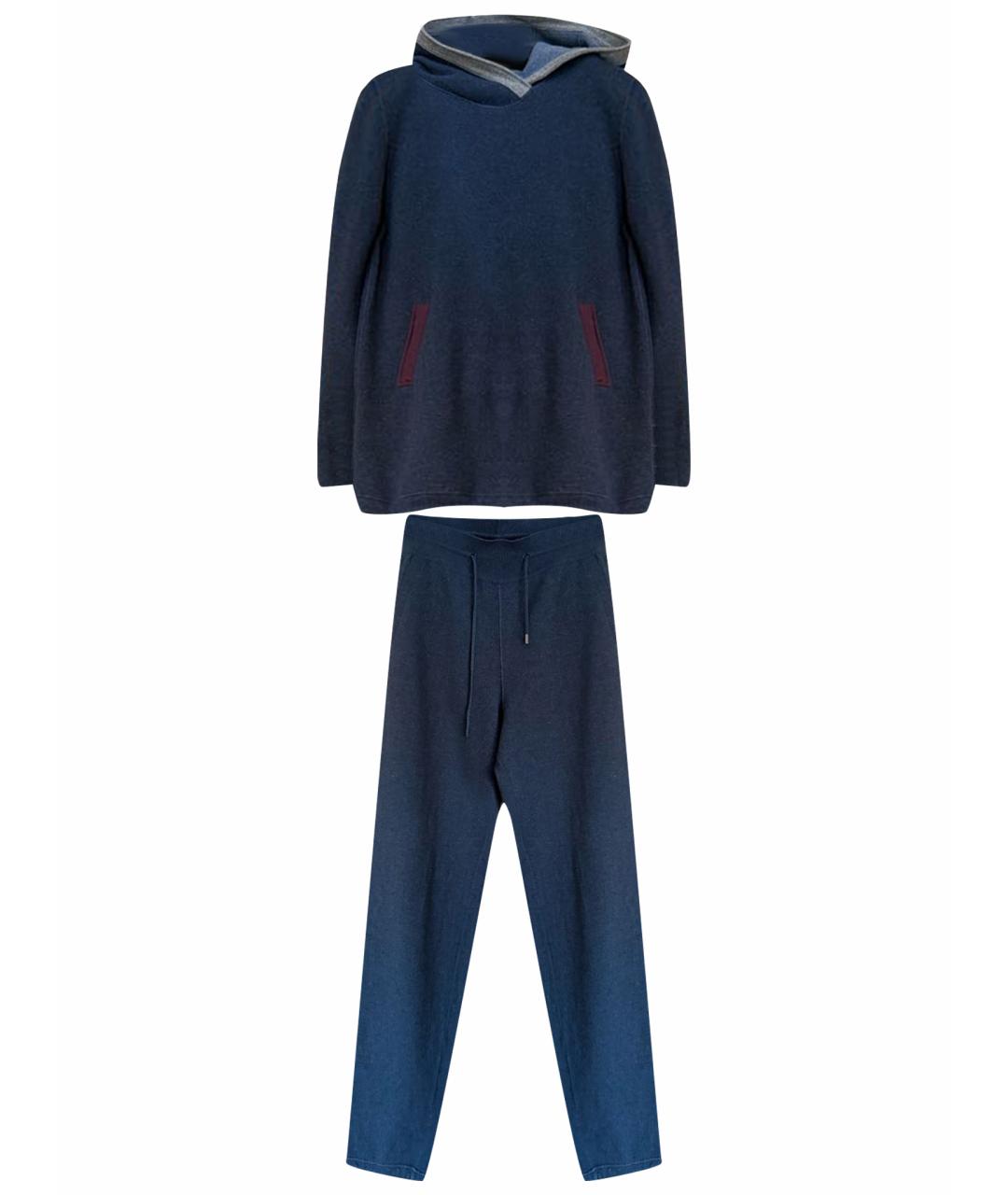 LORO PIANA Синий кашемировый костюм с брюками, фото 1