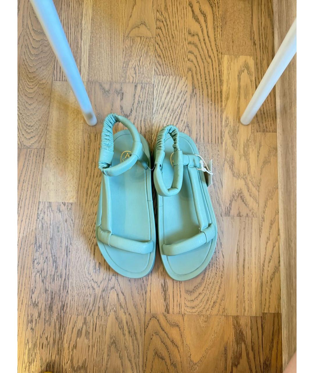 ASH Зеленые кожаные сандалии, фото 5