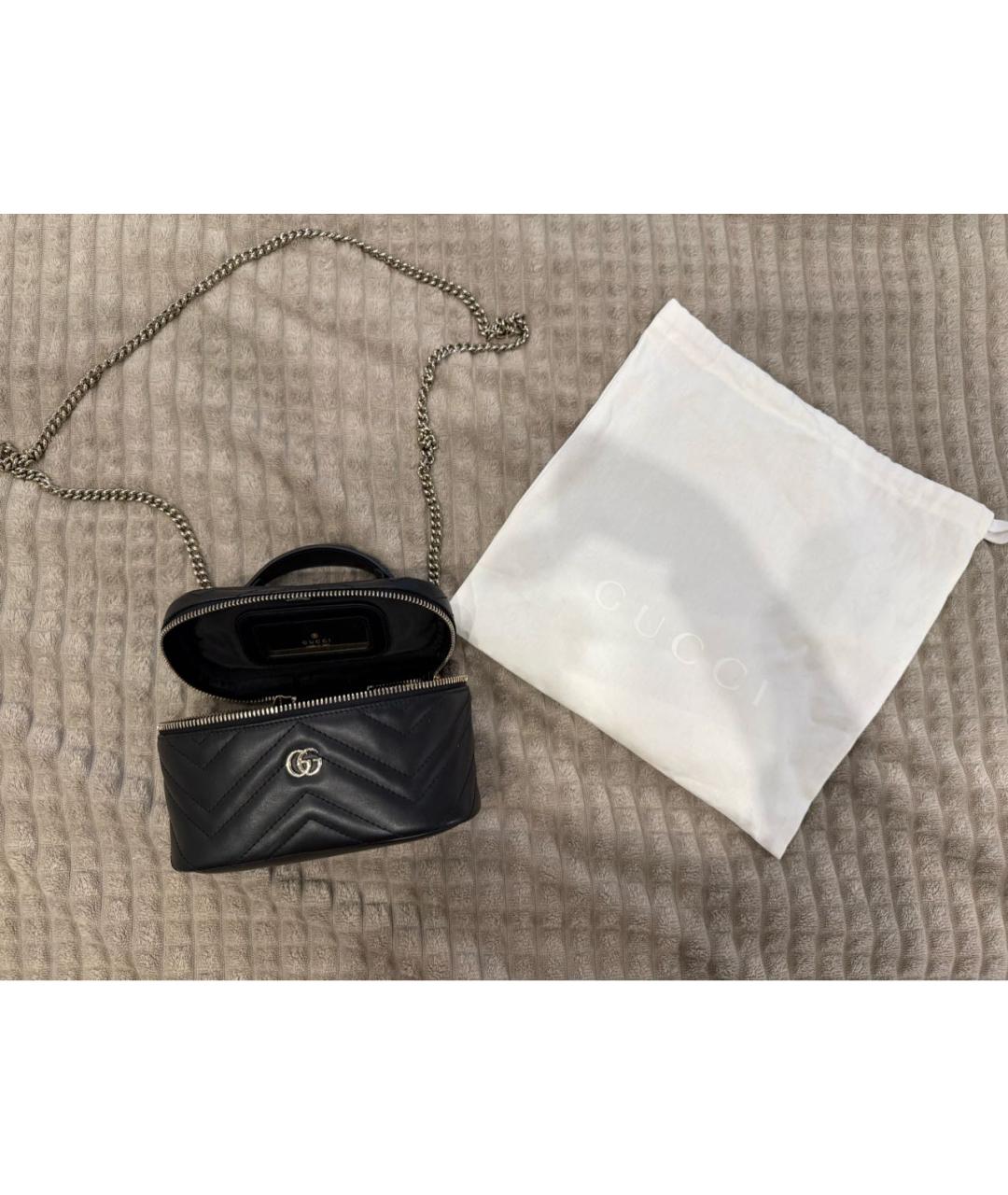 GUCCI Черная кожаная сумка через плечо, фото 5