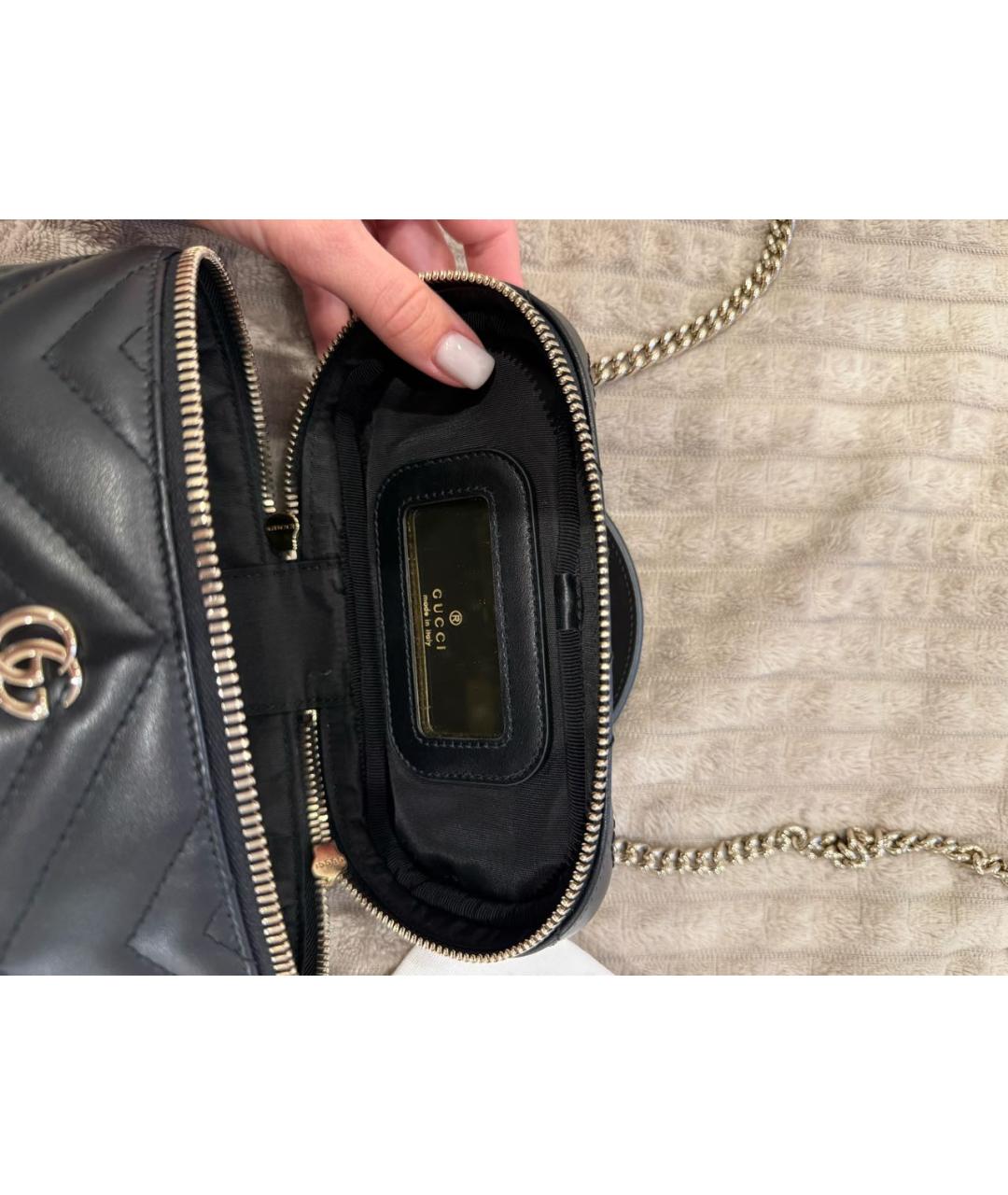 GUCCI Черная кожаная сумка через плечо, фото 2