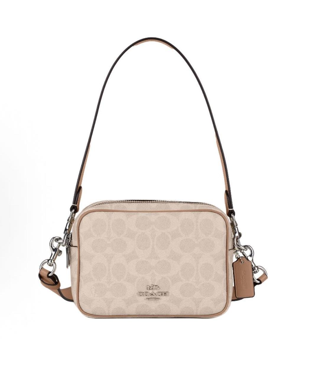 COACH Бежевая сумка через плечо из искусственной кожи, фото 9