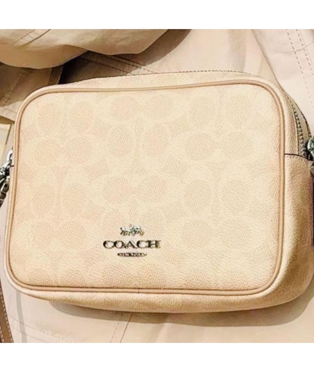 COACH Бежевая сумка через плечо из искусственной кожи, фото 8