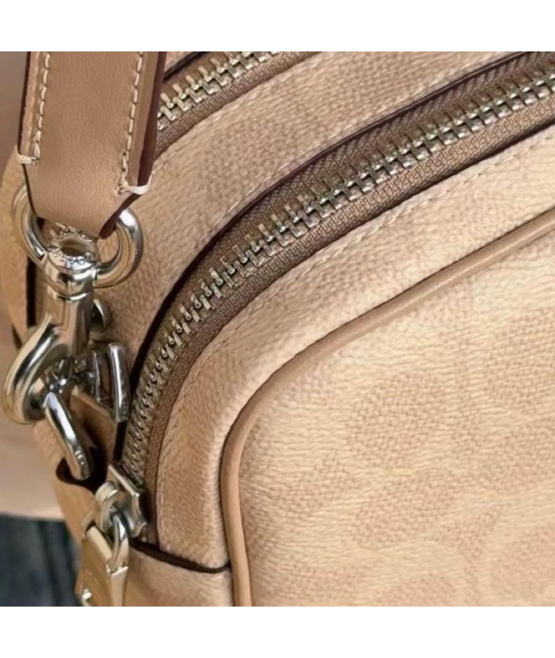 COACH Бежевая сумка через плечо из искусственной кожи, фото 6