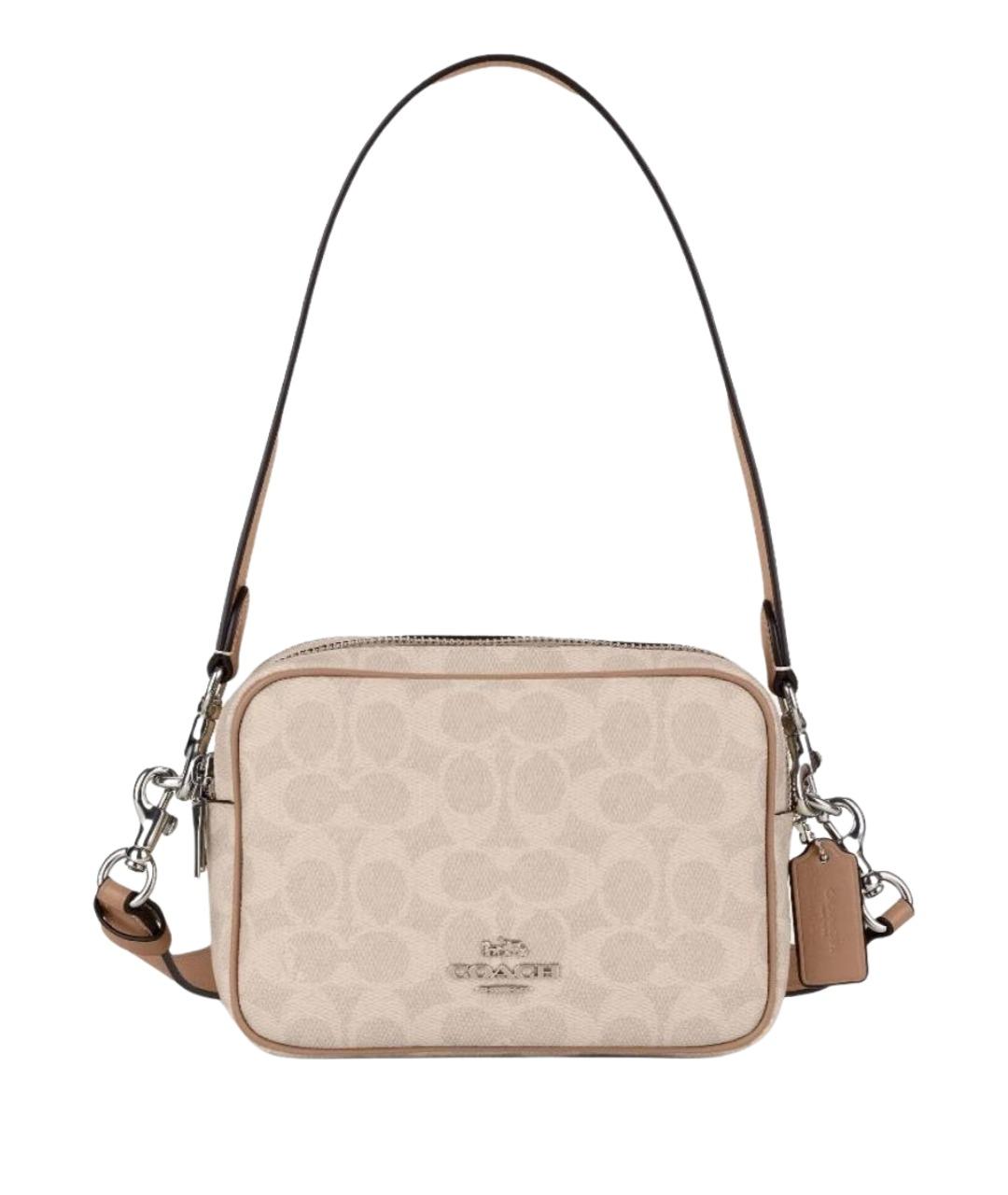 COACH Бежевая сумка через плечо из искусственной кожи, фото 1