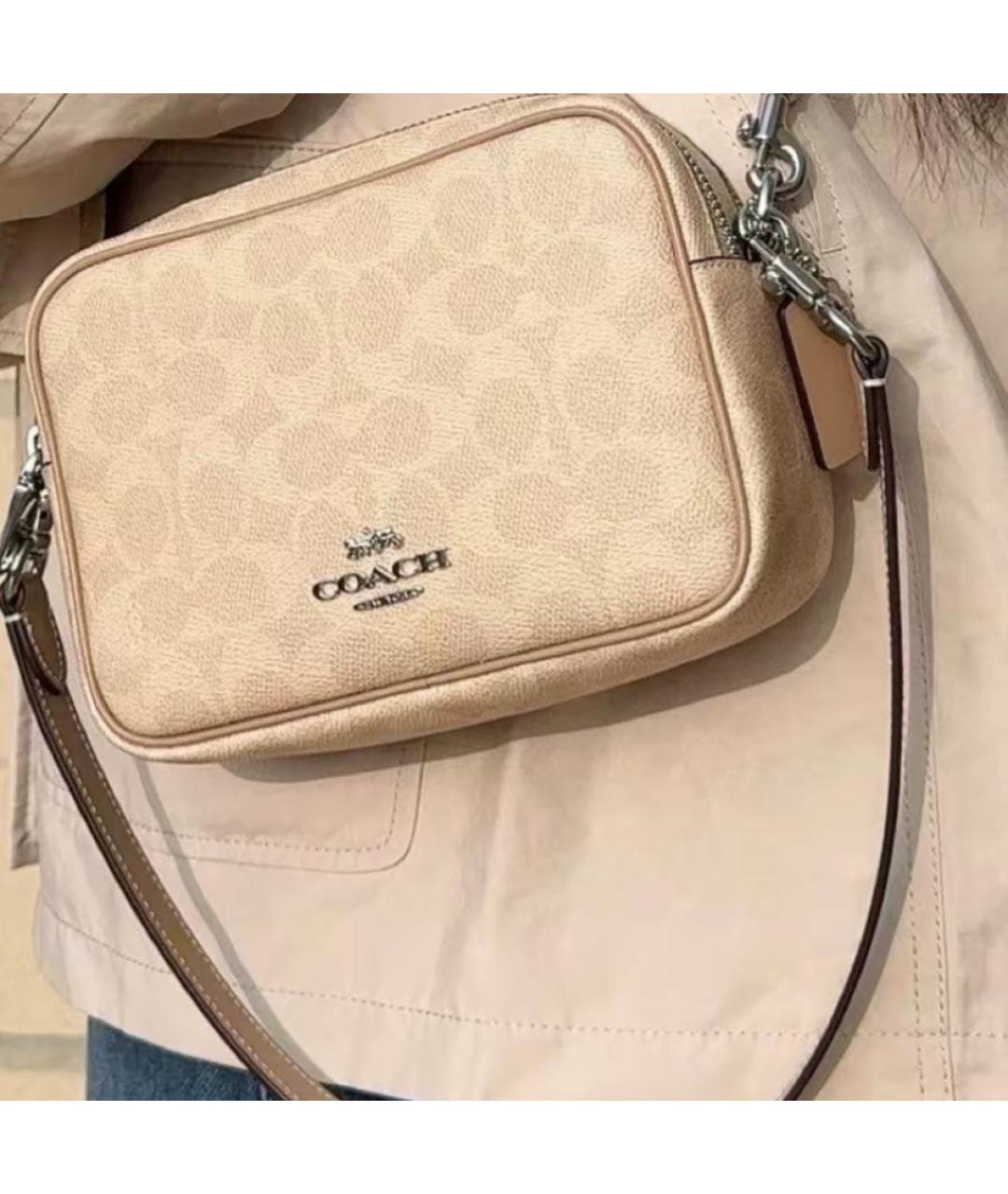 COACH Бежевая сумка через плечо из искусственной кожи, фото 5