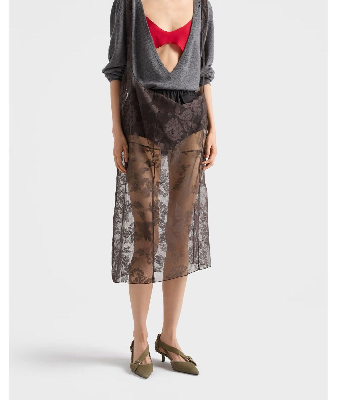 PRADA Хаки текстильные туфли, фото 2