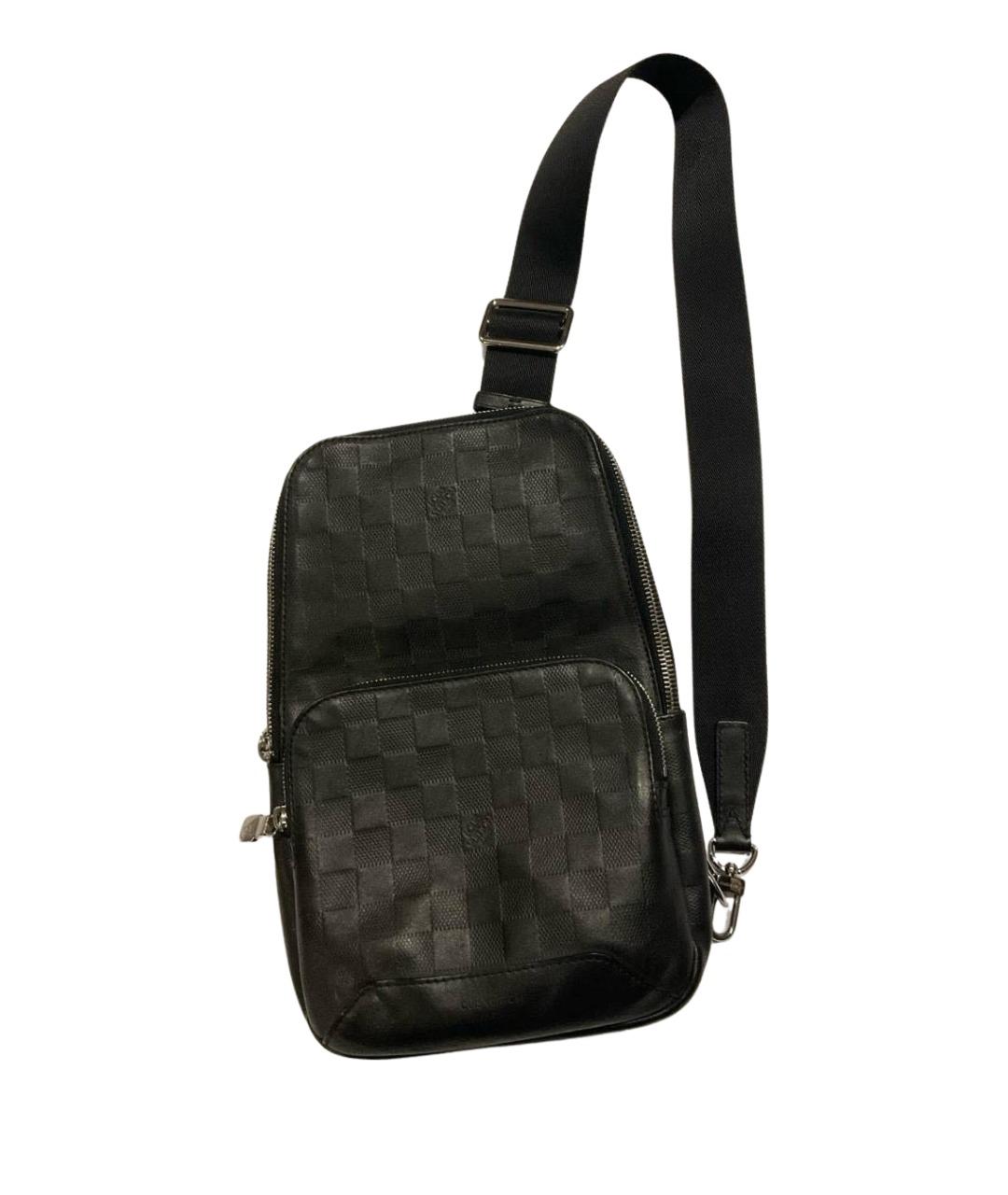 LOUIS VUITTON Черная кожаная сумка на плечо, фото 1