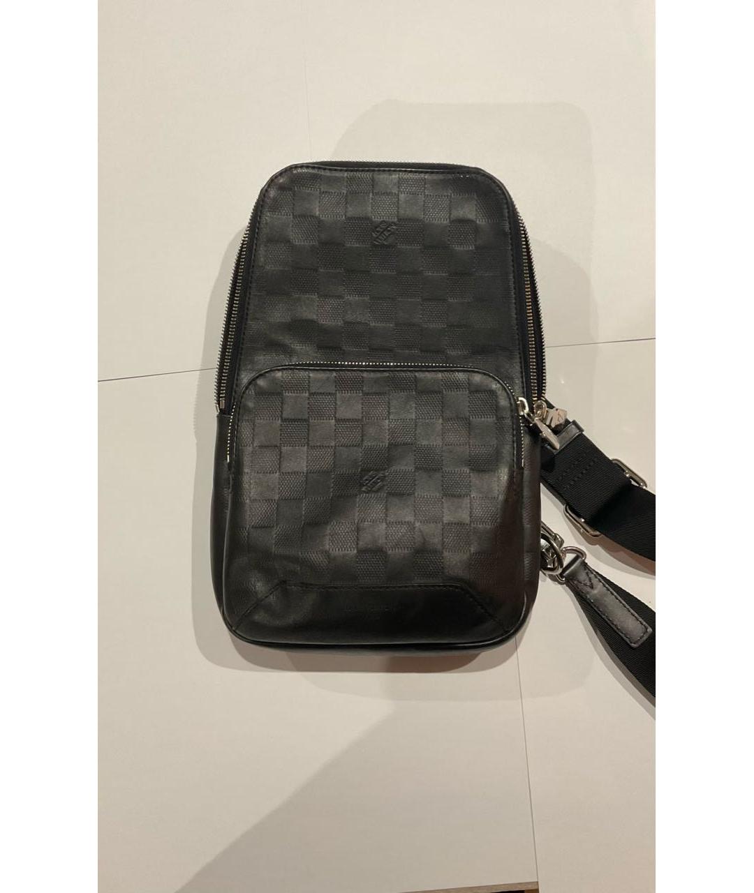 LOUIS VUITTON Черная кожаная сумка на плечо, фото 2