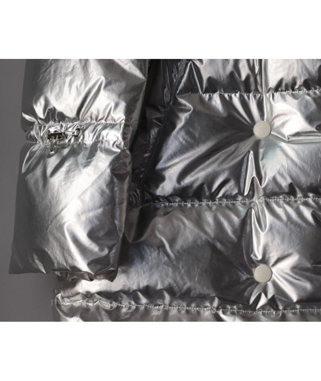 YVES SALOMON Серебрянный полиэстеровый пуховик, фото 7