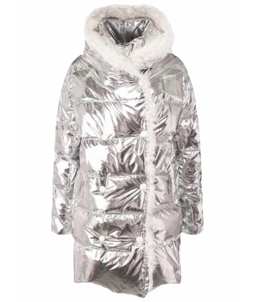 YVES SALOMON Серебрянный полиэстеровый пуховик, фото 1