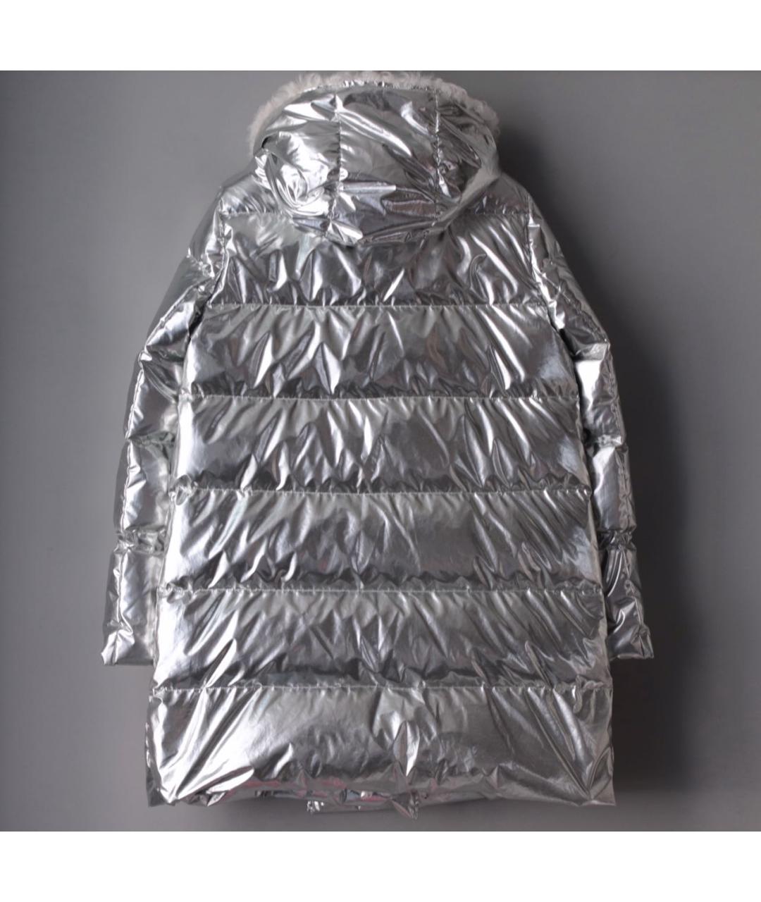 YVES SALOMON Серебрянный полиэстеровый пуховик, фото 3
