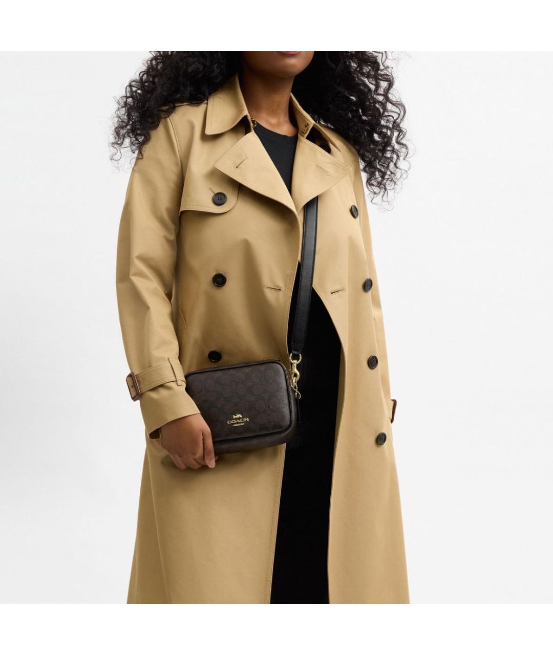 COACH Коричневая сумка через плечо из искусственной кожи, фото 4