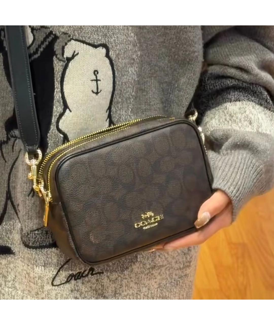 COACH Коричневая сумка через плечо из искусственной кожи, фото 8