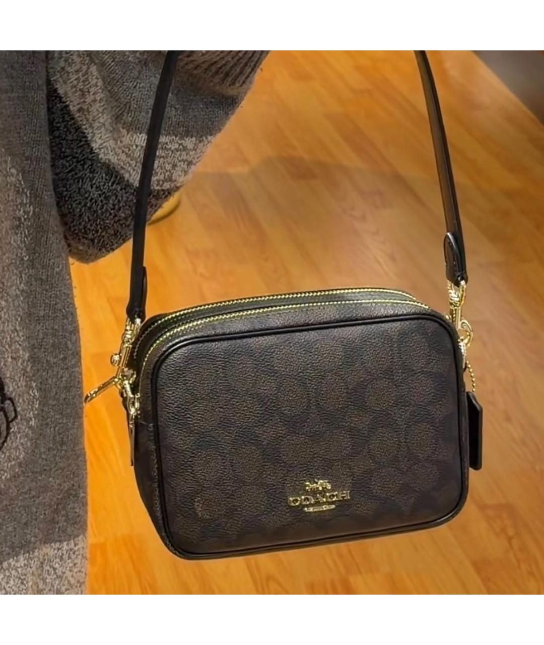 COACH Коричневая сумка через плечо из искусственной кожи, фото 7