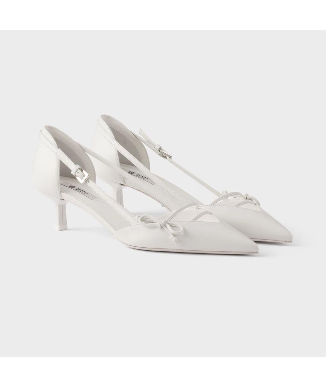 PRADA Белые кожаные туфли, фото 2