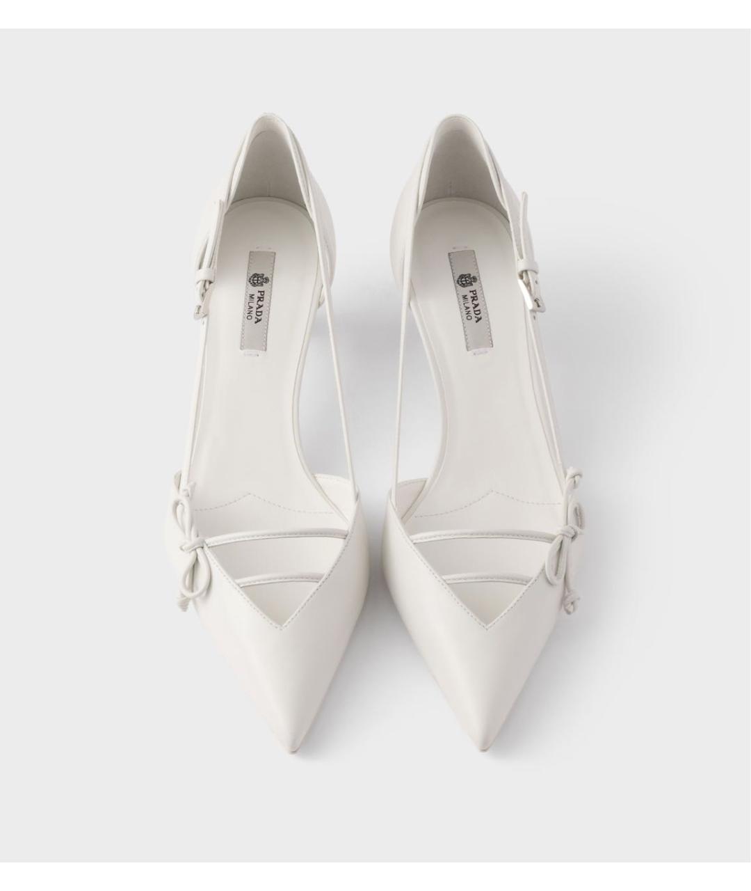 PRADA Белые кожаные туфли, фото 3