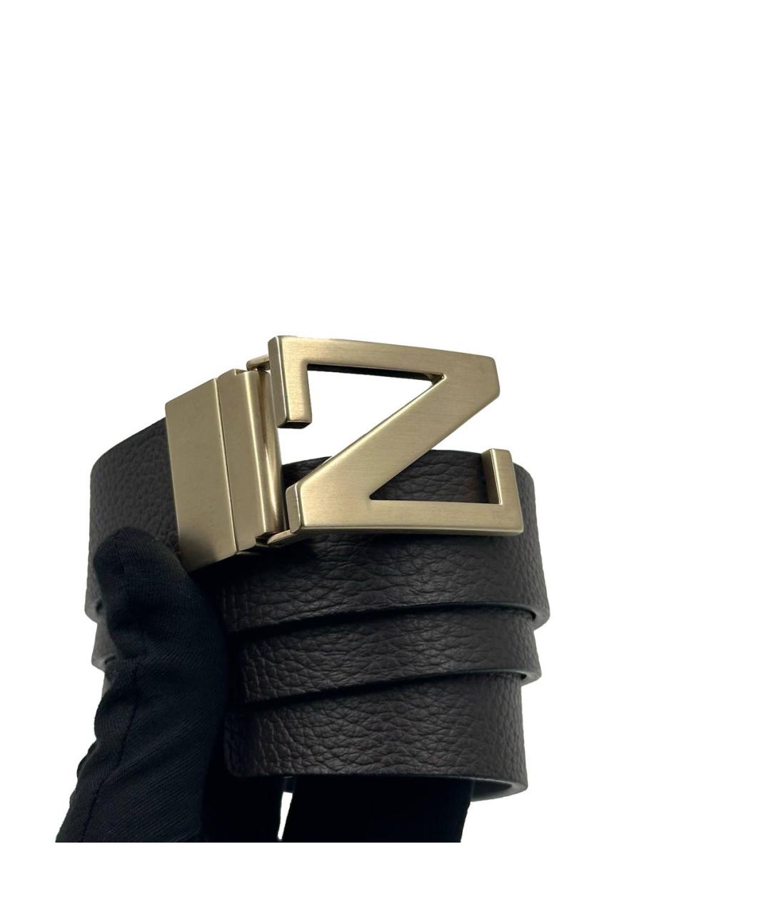 ZEGNA Черный кожаный ремень, фото 2