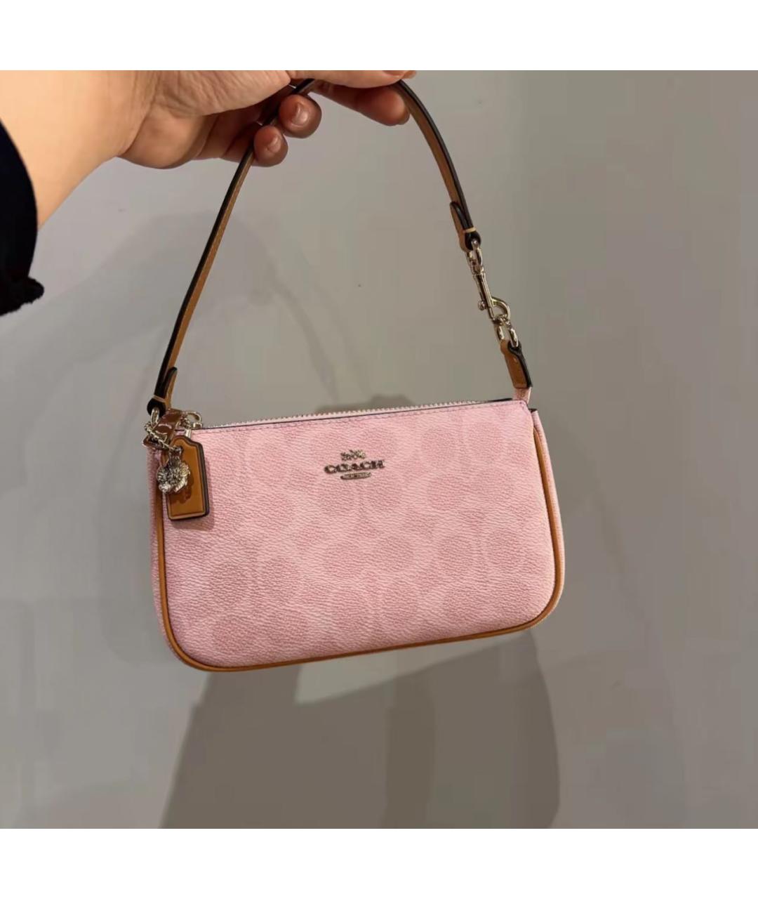 COACH Розовая сумка через плечо из искусственной кожи, фото 5