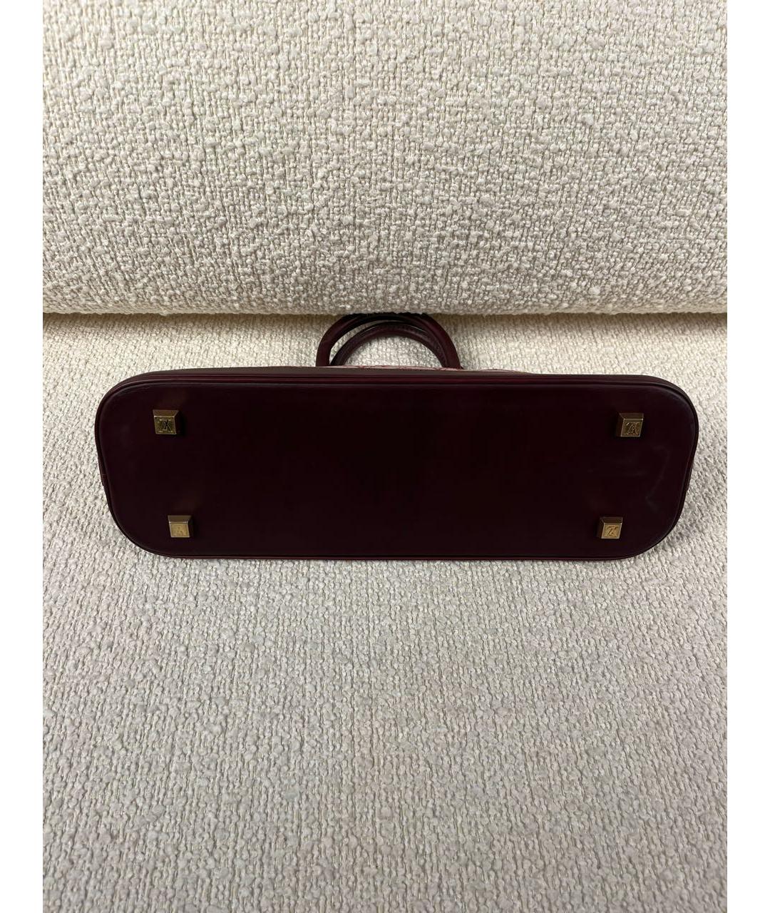 LOUIS VUITTON Бордовая тканевая сумка с короткими ручками, фото 6