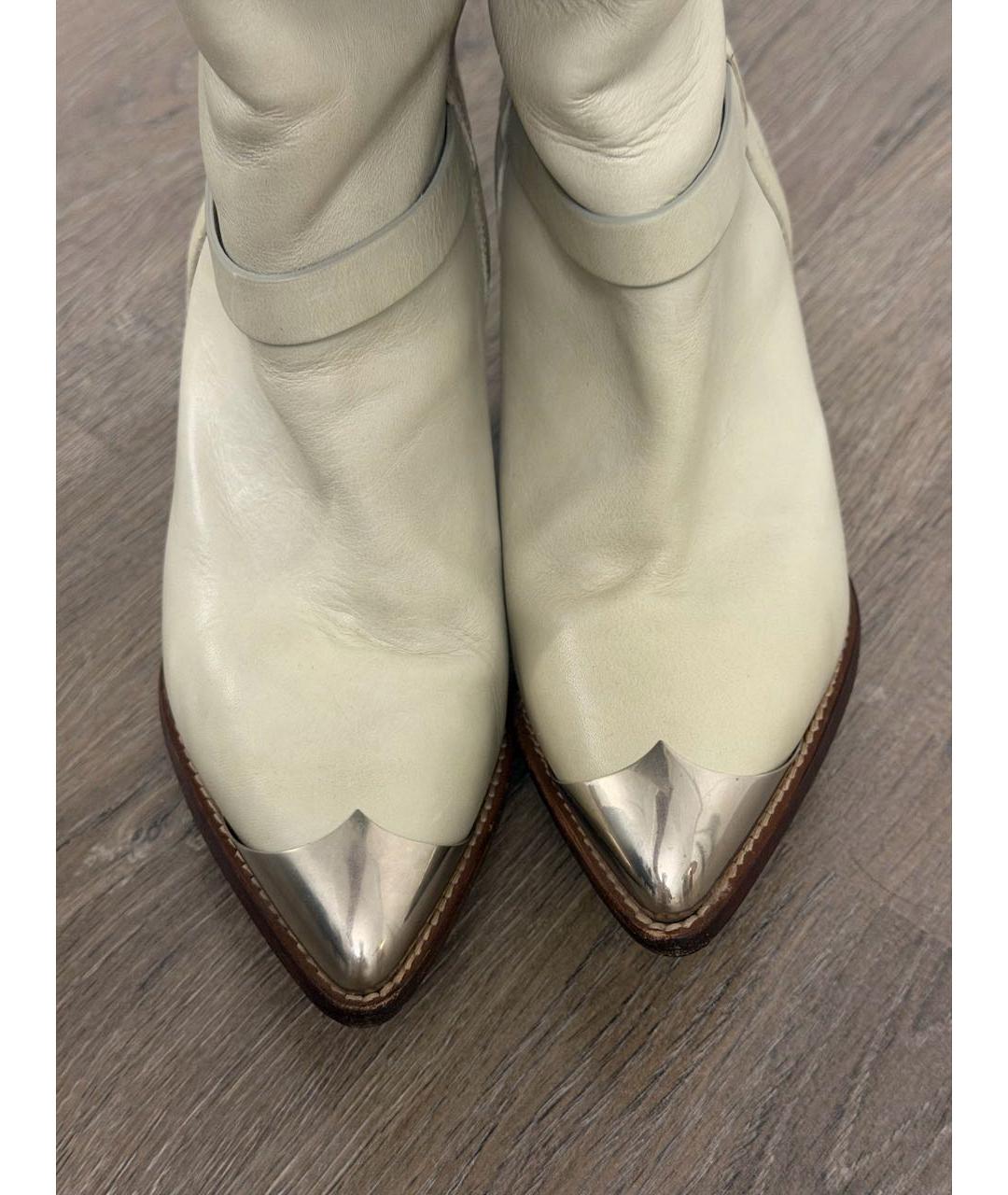 ISABEL MARANT Бежевые кожаные сапоги, фото 3