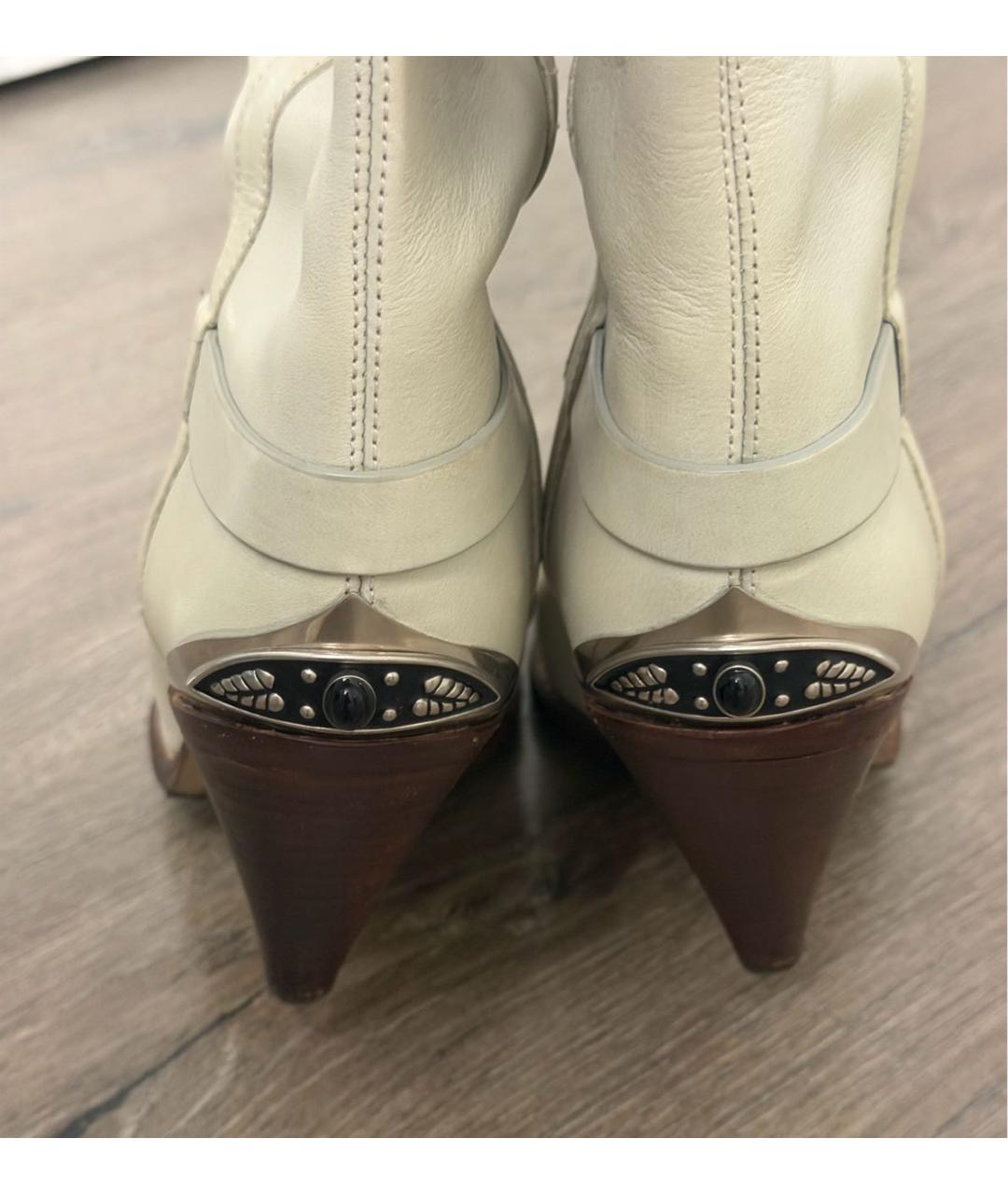 ISABEL MARANT Бежевые кожаные сапоги, фото 4