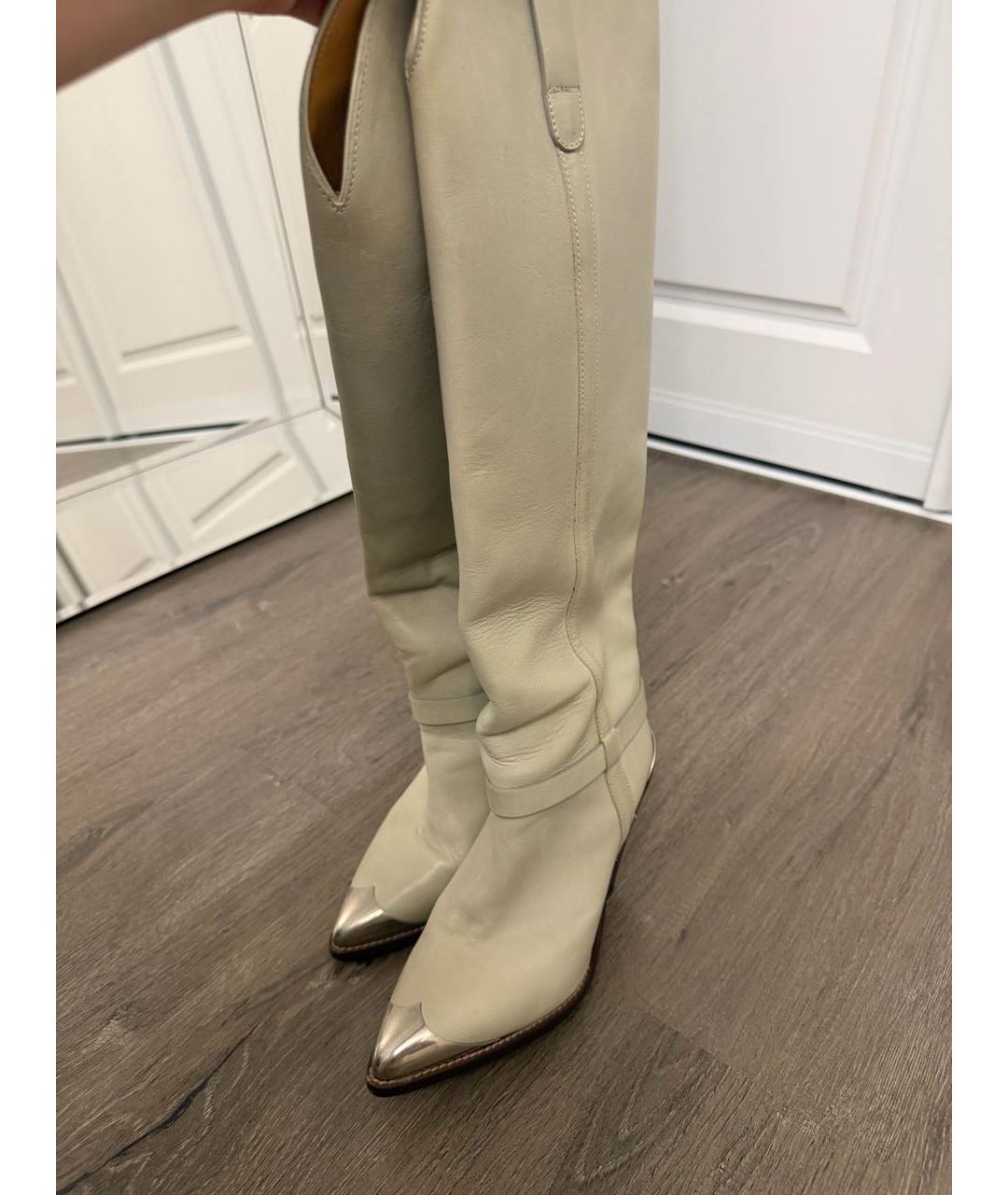 ISABEL MARANT Бежевые кожаные сапоги, фото 2