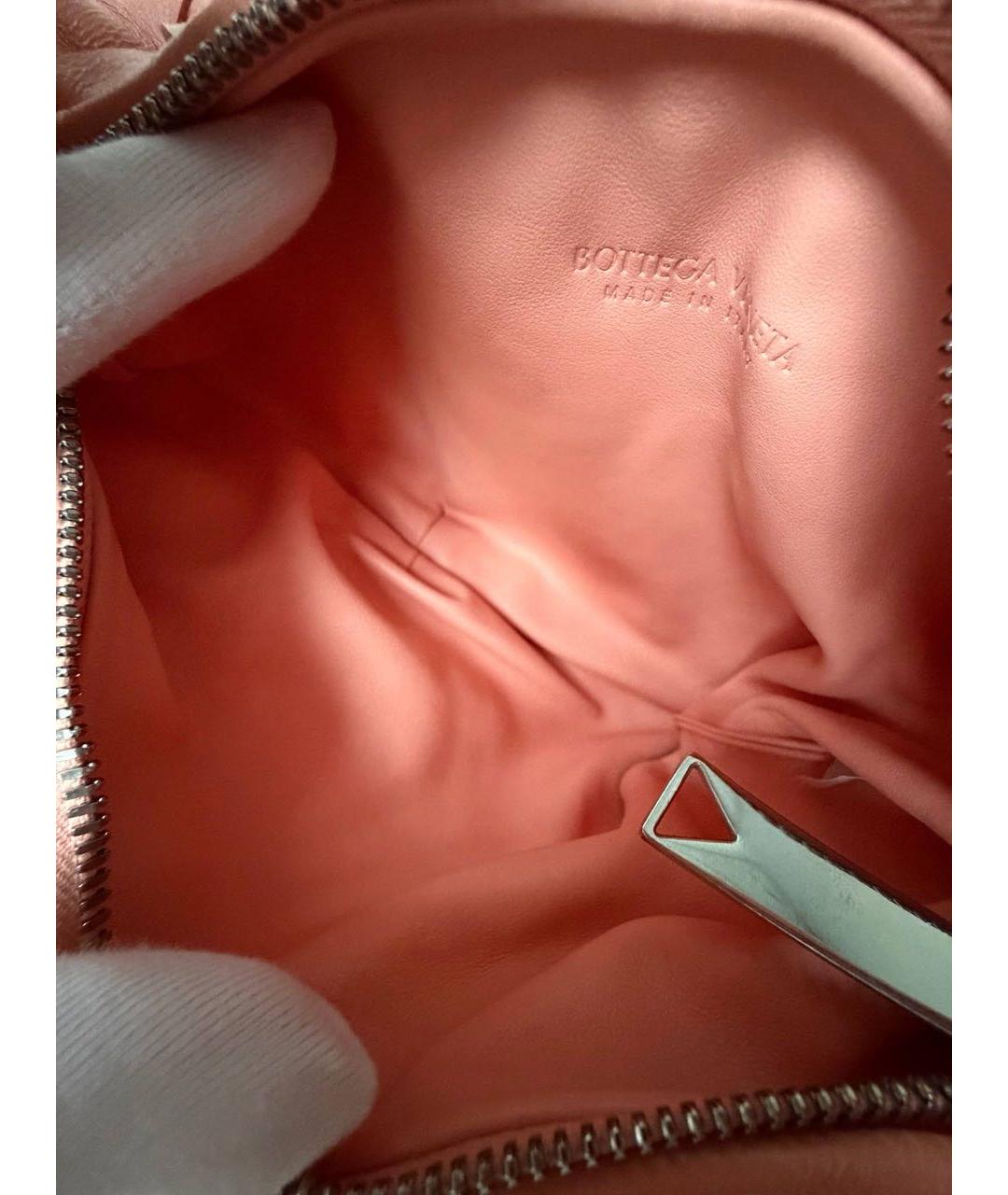BOTTEGA VENETA Коралловая кожаная сумка с короткими ручками, фото 5