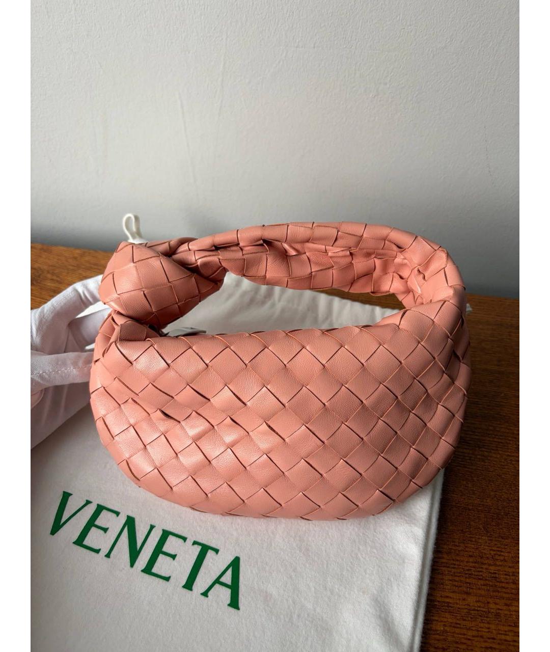 BOTTEGA VENETA Коралловая кожаная сумка с короткими ручками, фото 3