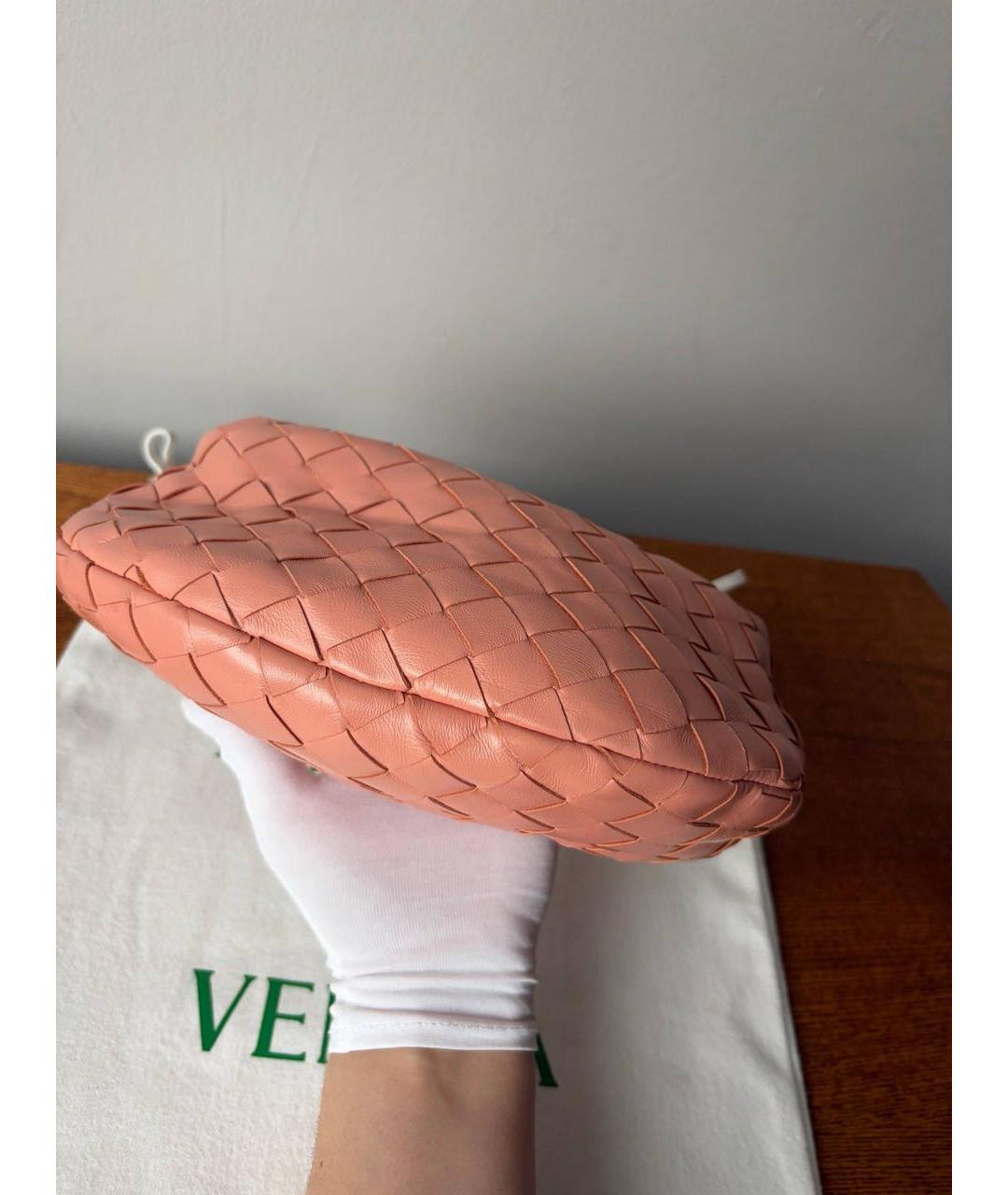 BOTTEGA VENETA Коралловая кожаная сумка с короткими ручками, фото 7