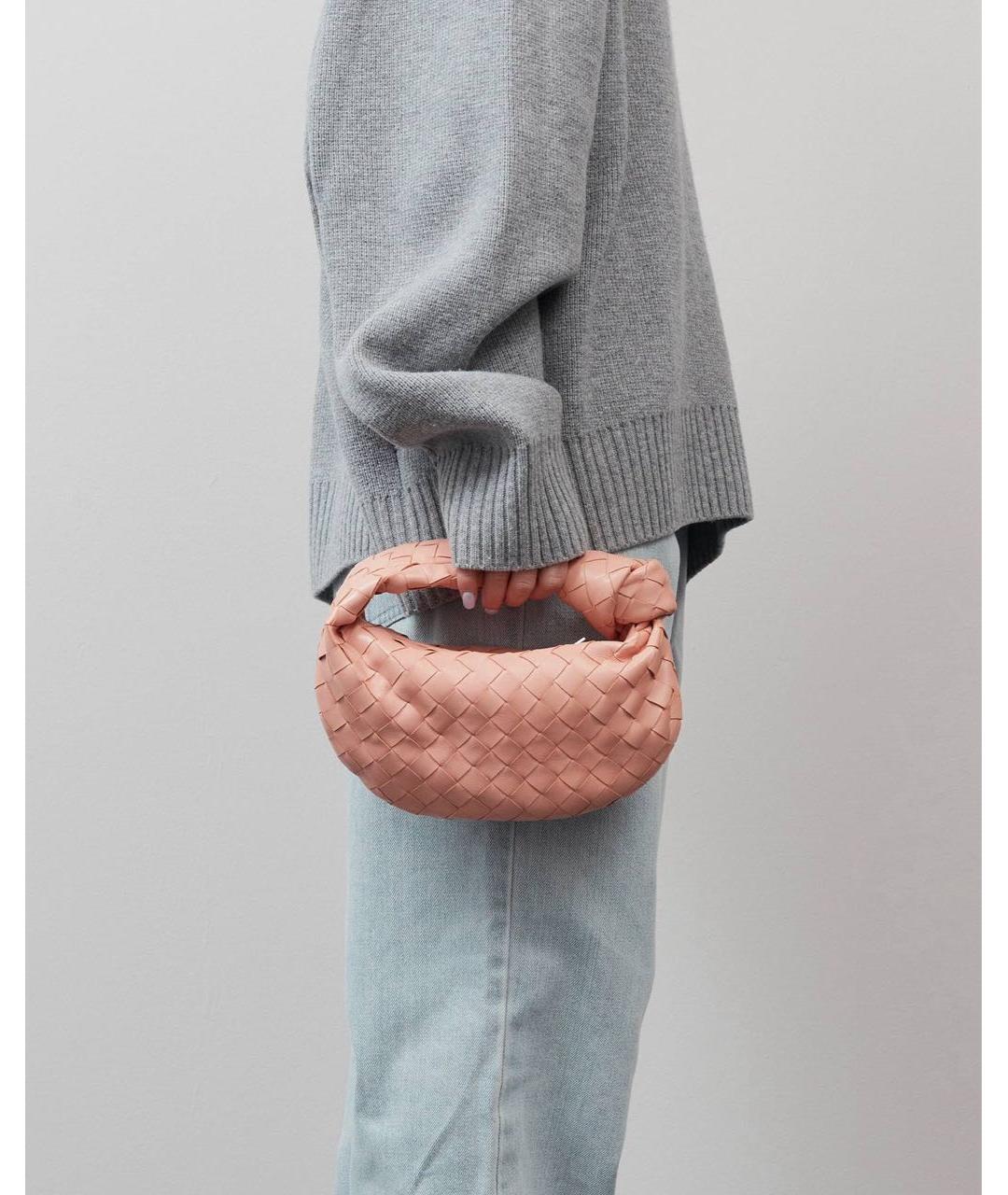 BOTTEGA VENETA Коралловая кожаная сумка с короткими ручками, фото 2