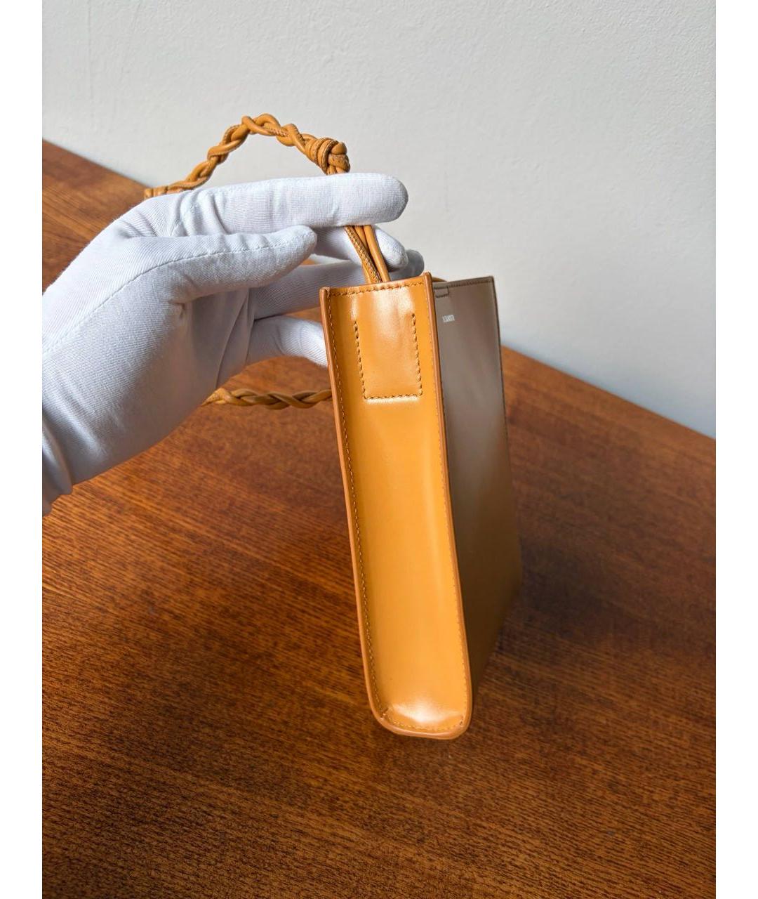 JIL SANDER Горчичная кожаная сумка через плечо, фото 8