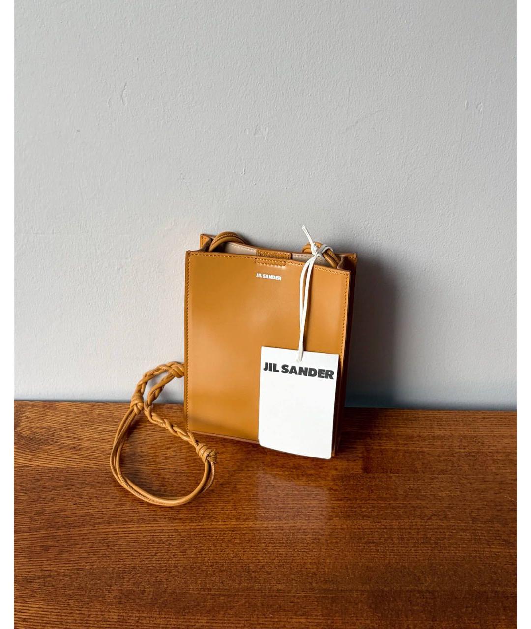 JIL SANDER Горчичная кожаная сумка через плечо, фото 9