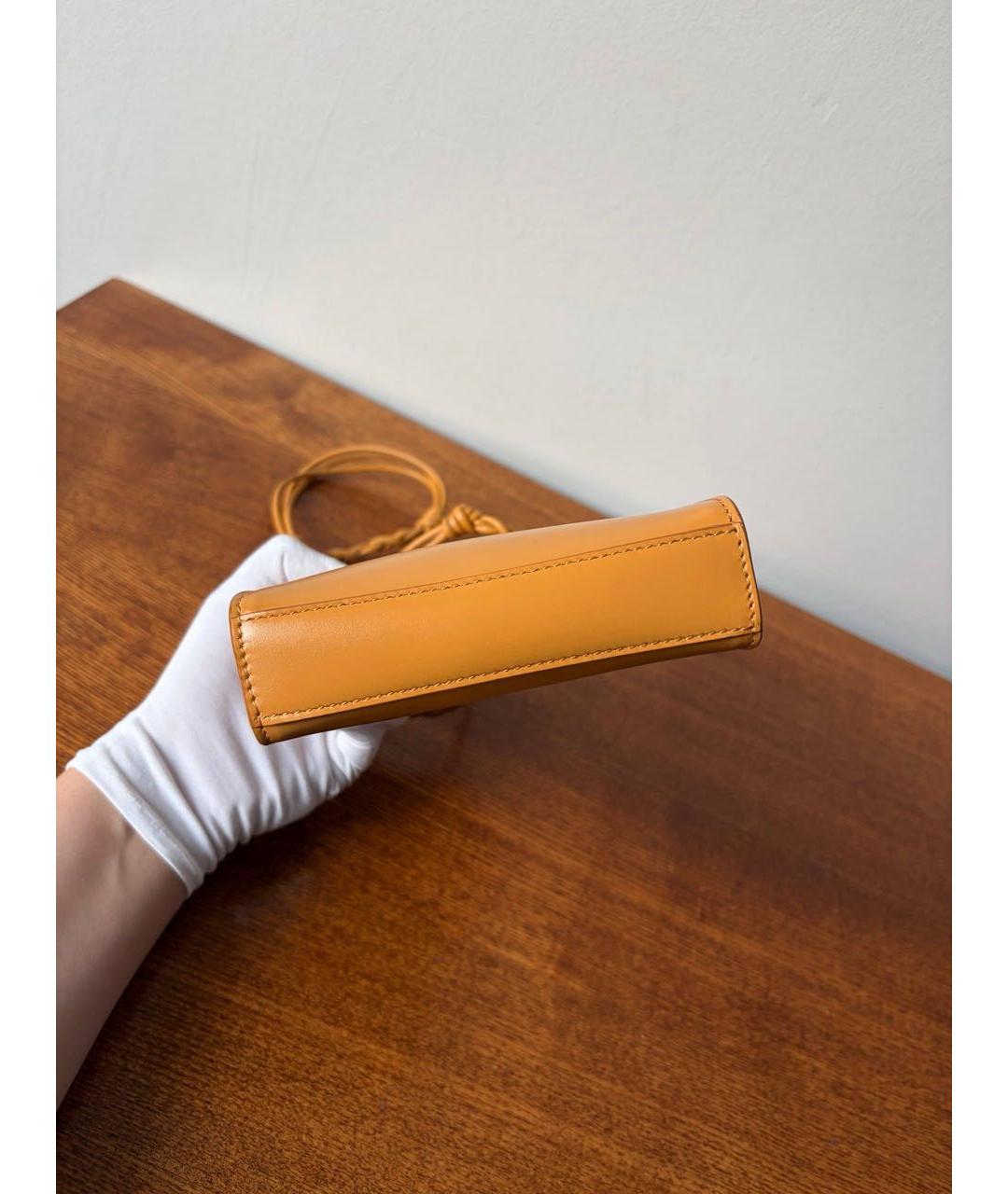 JIL SANDER Горчичная кожаная сумка через плечо, фото 6