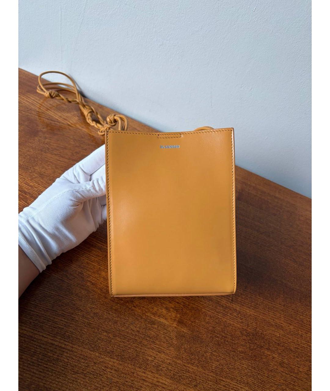 JIL SANDER Горчичная кожаная сумка через плечо, фото 3