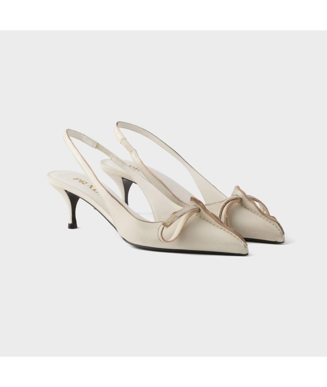 PRADA Белые кожаные туфли, фото 2