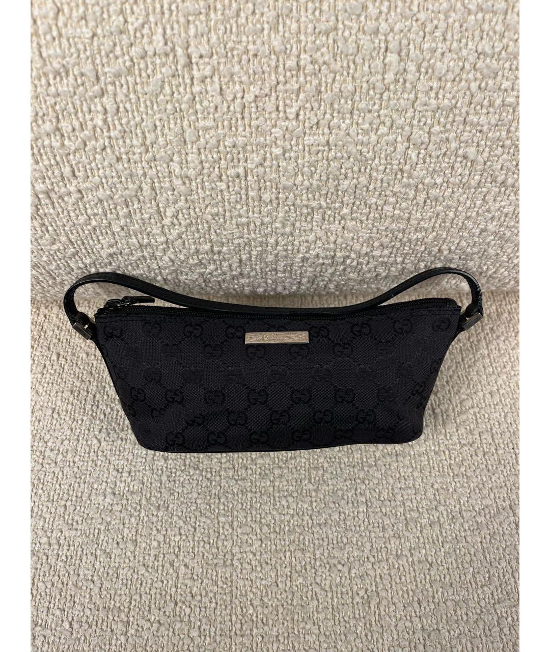 GUCCI Черная тканевая сумка с короткими ручками, фото 9