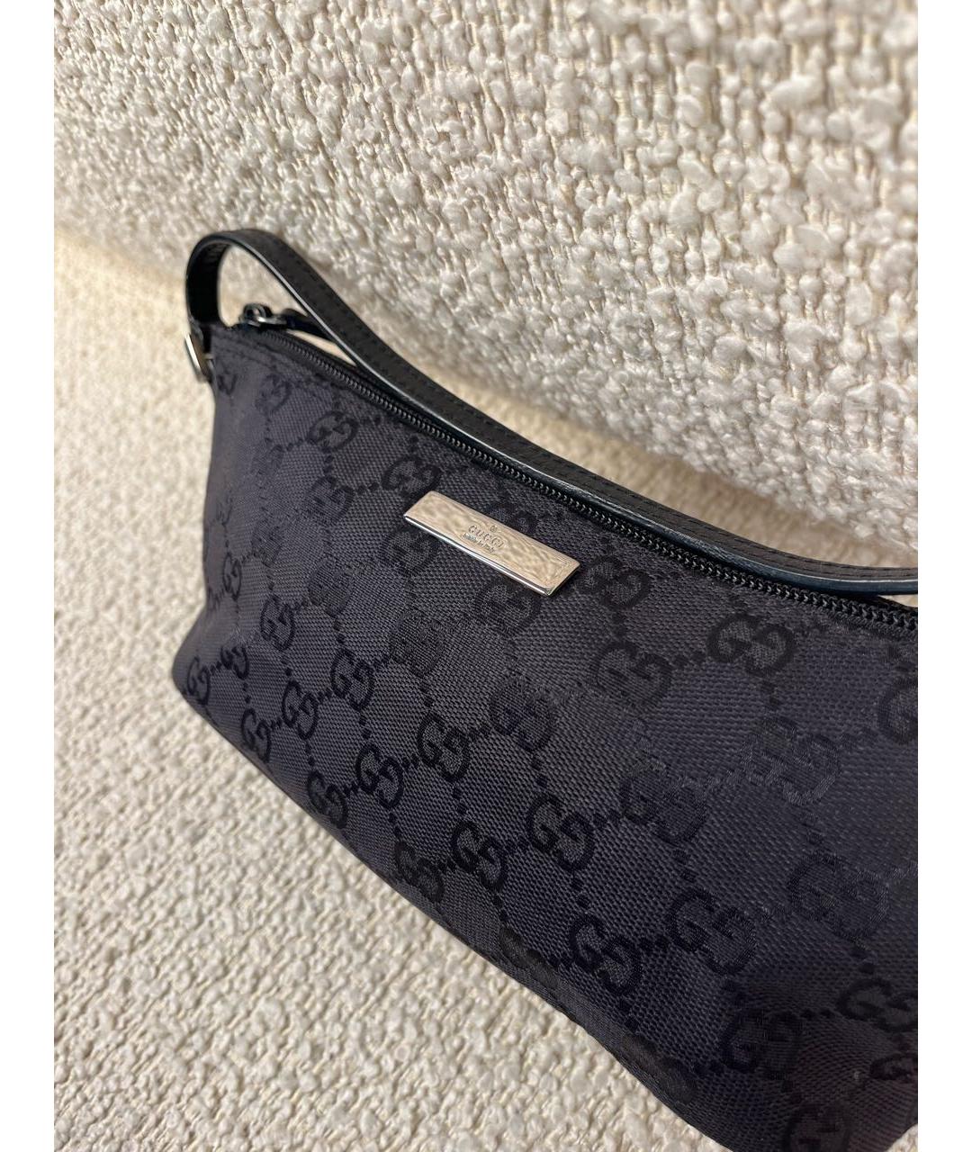 GUCCI Черная тканевая сумка с короткими ручками, фото 8