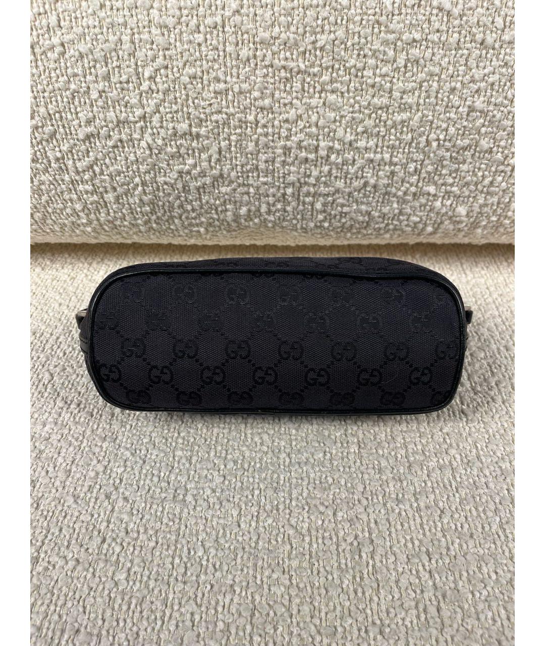 GUCCI Черная тканевая сумка с короткими ручками, фото 6