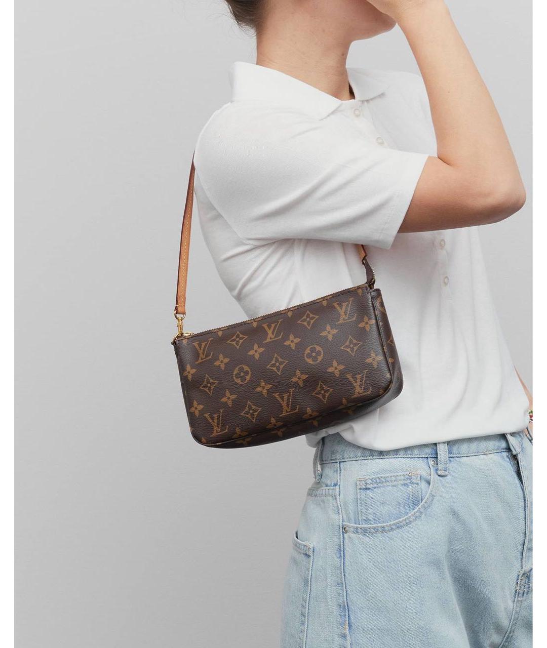 LOUIS VUITTON Коричневая сумка с короткими ручками, фото 3