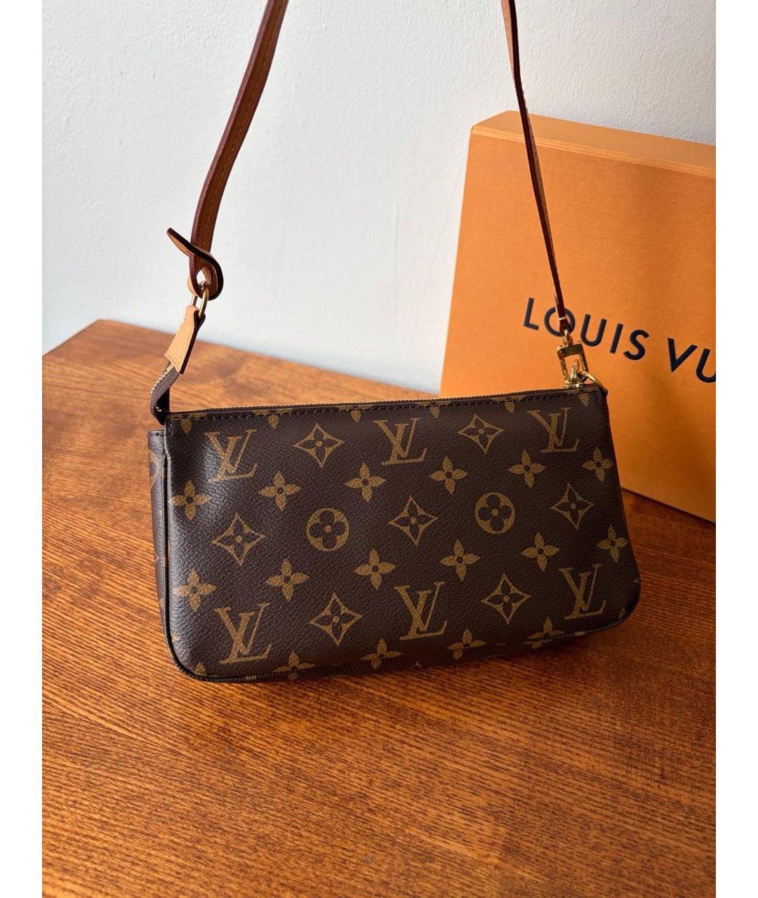 LOUIS VUITTON Коричневая сумка с короткими ручками, фото 5
