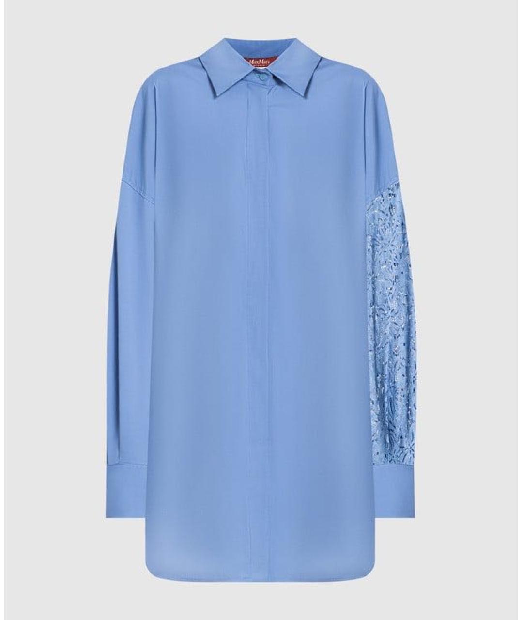MAX MARA STUDIO Голубая хлопковая рубашка, фото 9