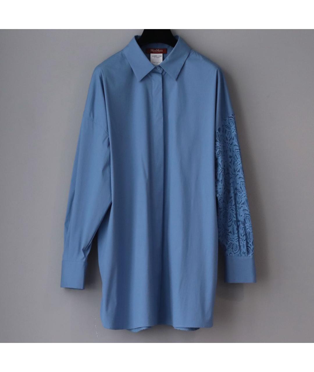 MAX MARA STUDIO Голубая хлопковая рубашка, фото 2