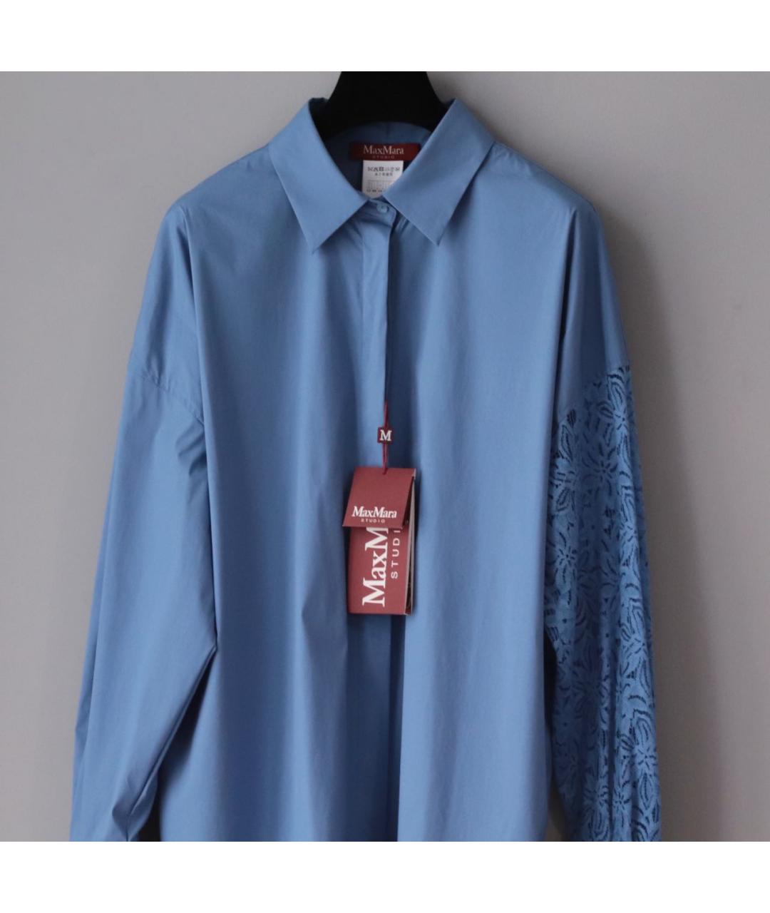 MAX MARA STUDIO Голубая хлопковая рубашка, фото 6
