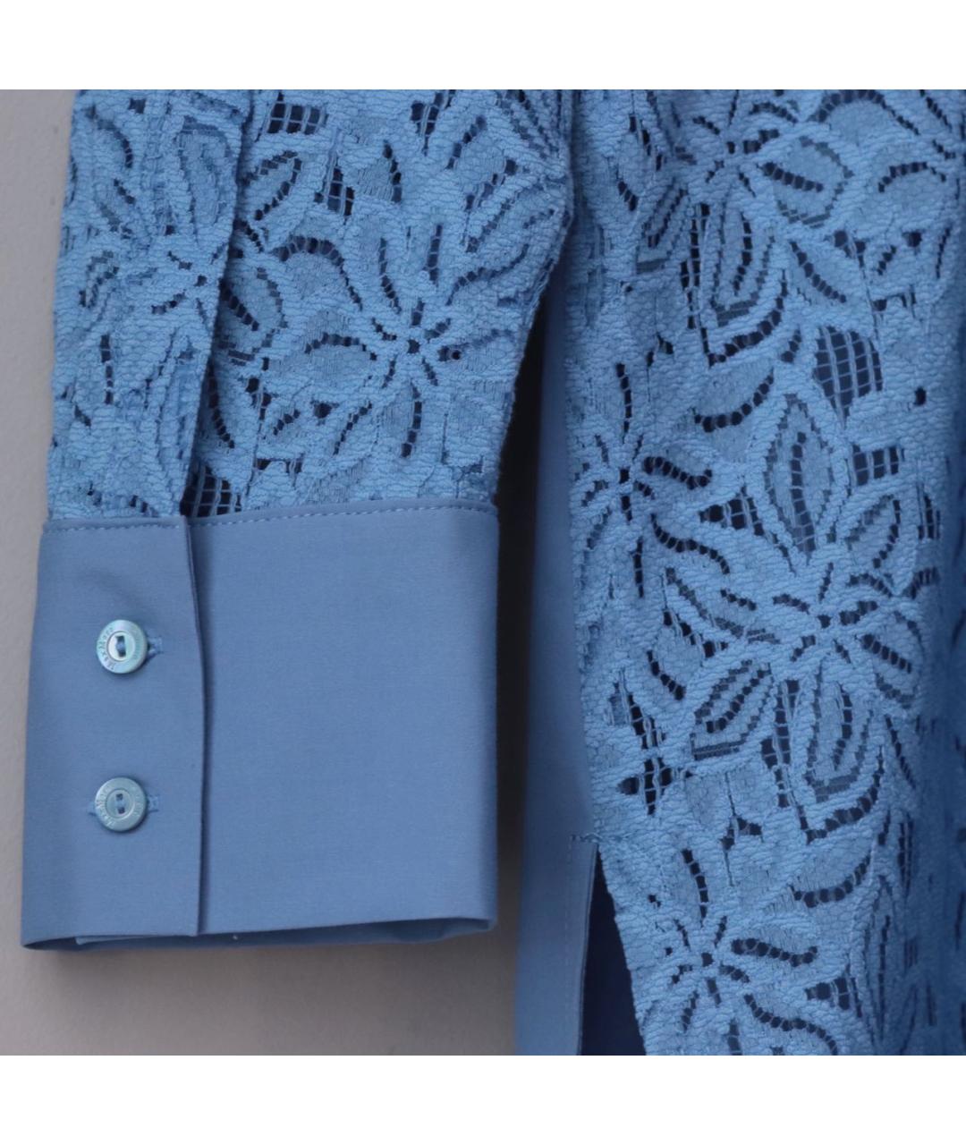 MAX MARA STUDIO Голубая хлопковая рубашка, фото 7