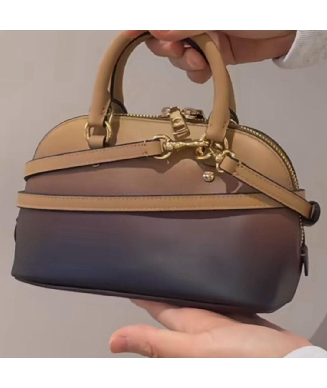 COACH Коричневая кожаная сумка через плечо, фото 8