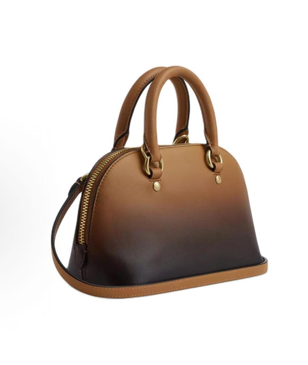 COACH Коричневая кожаная сумка через плечо, фото 3